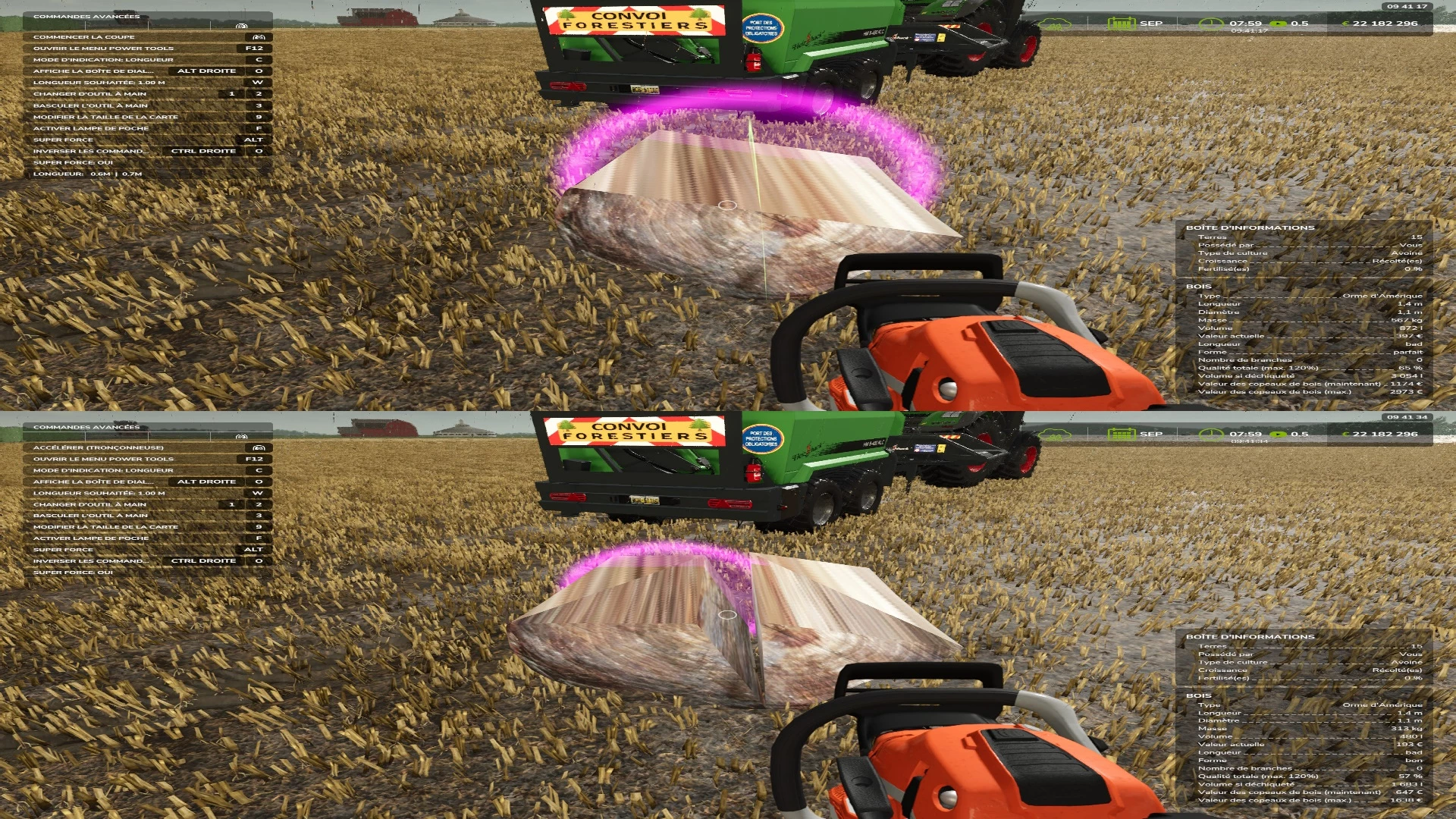 Fendre le bois a la tronconneuse