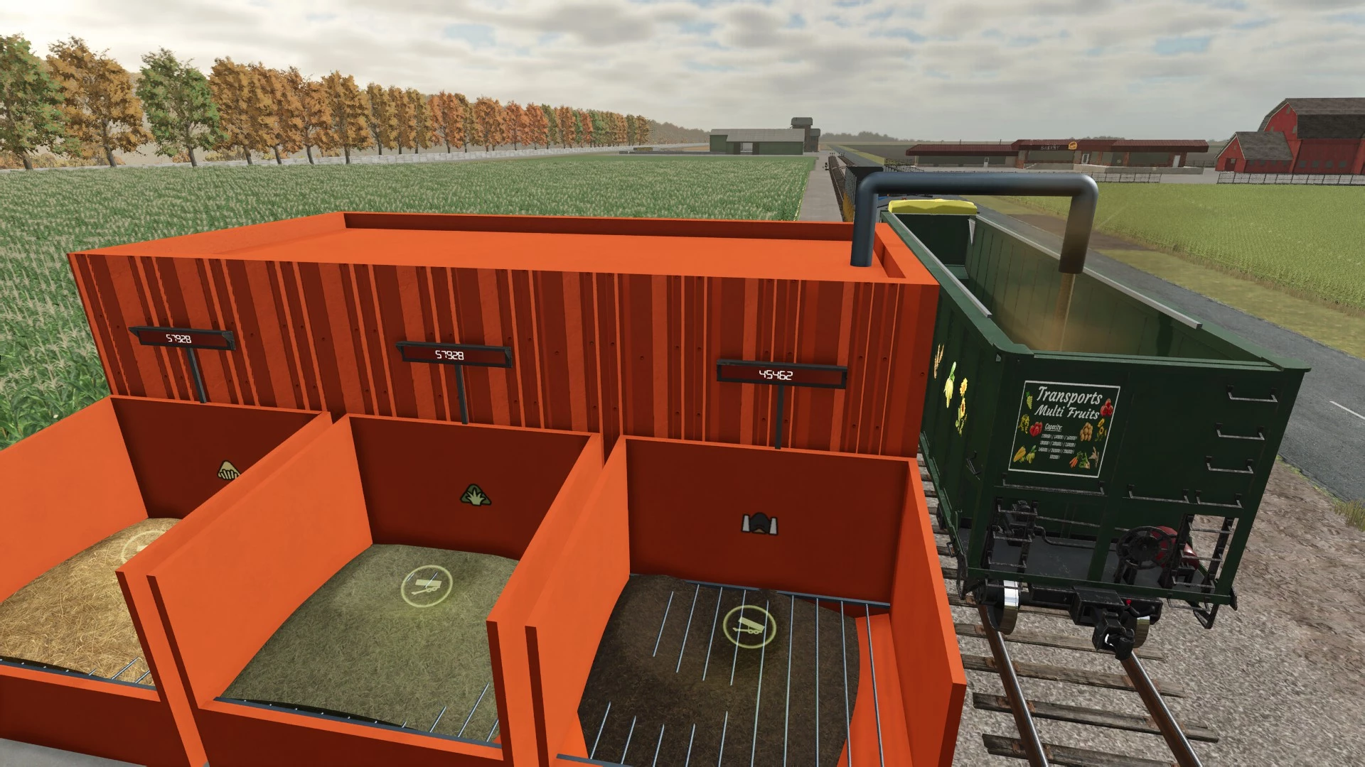 Loading feed for the cows.