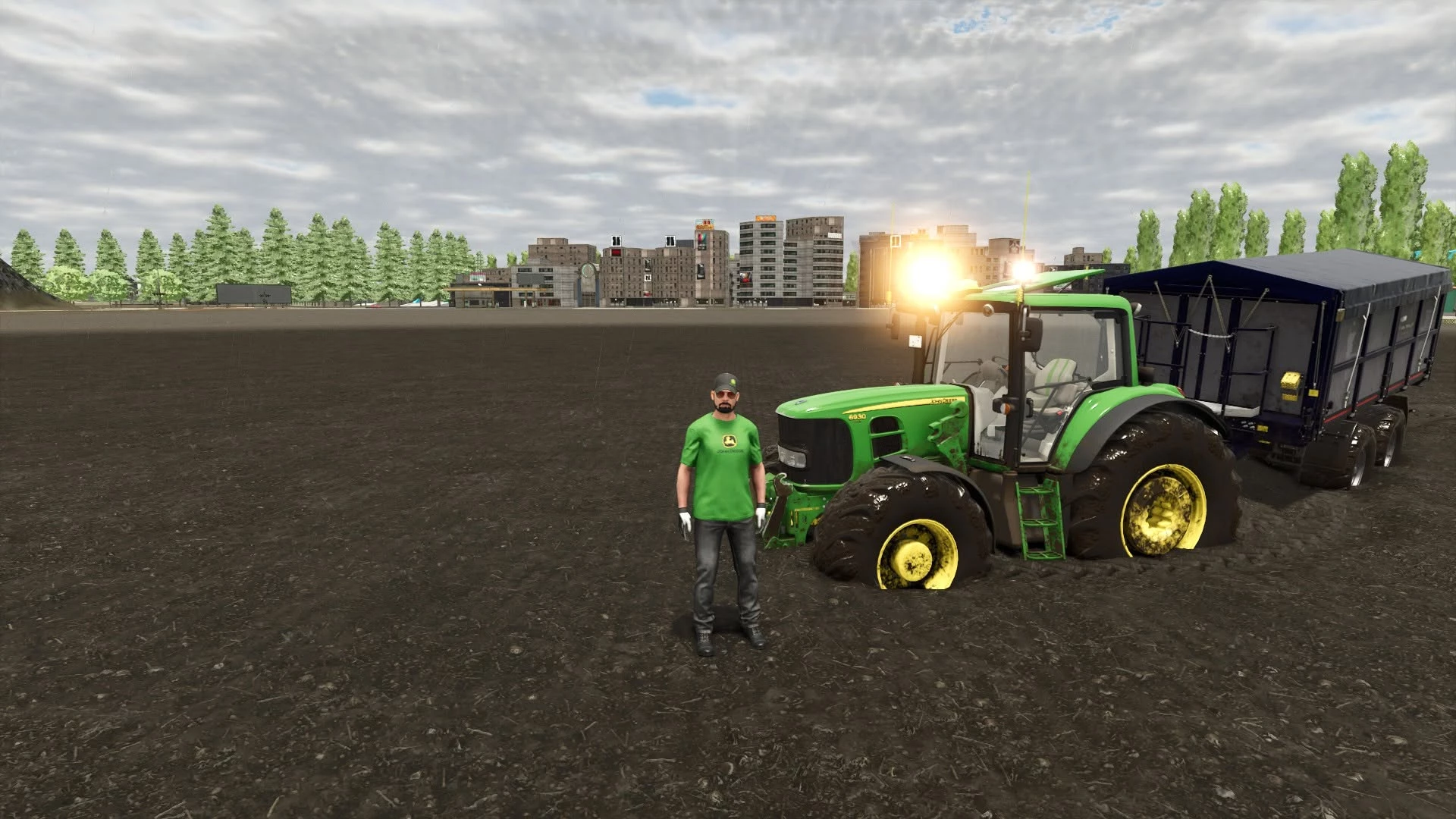 JD planté dans la boue