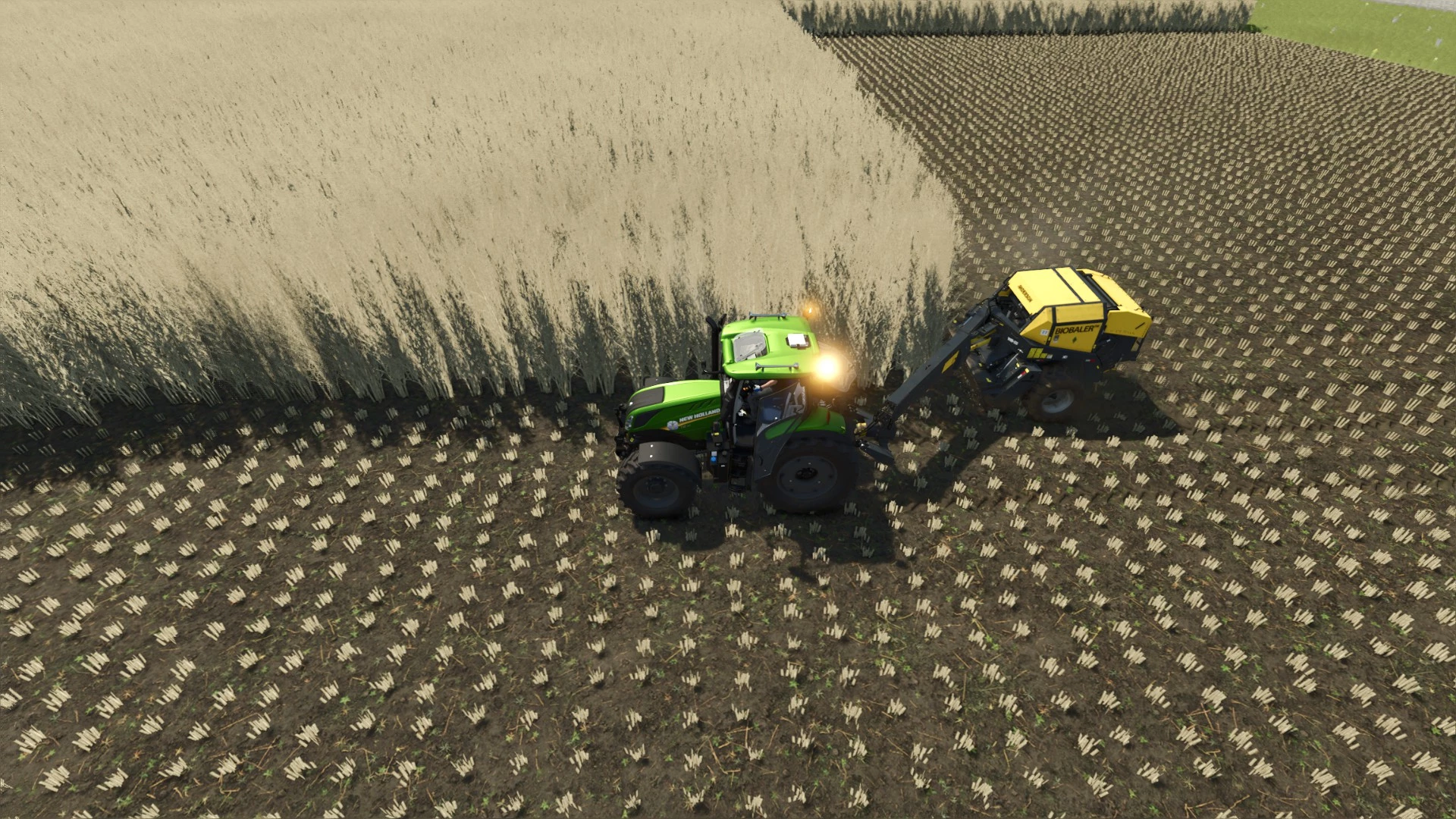 Balles de peuplier New-holland T6 XTR.