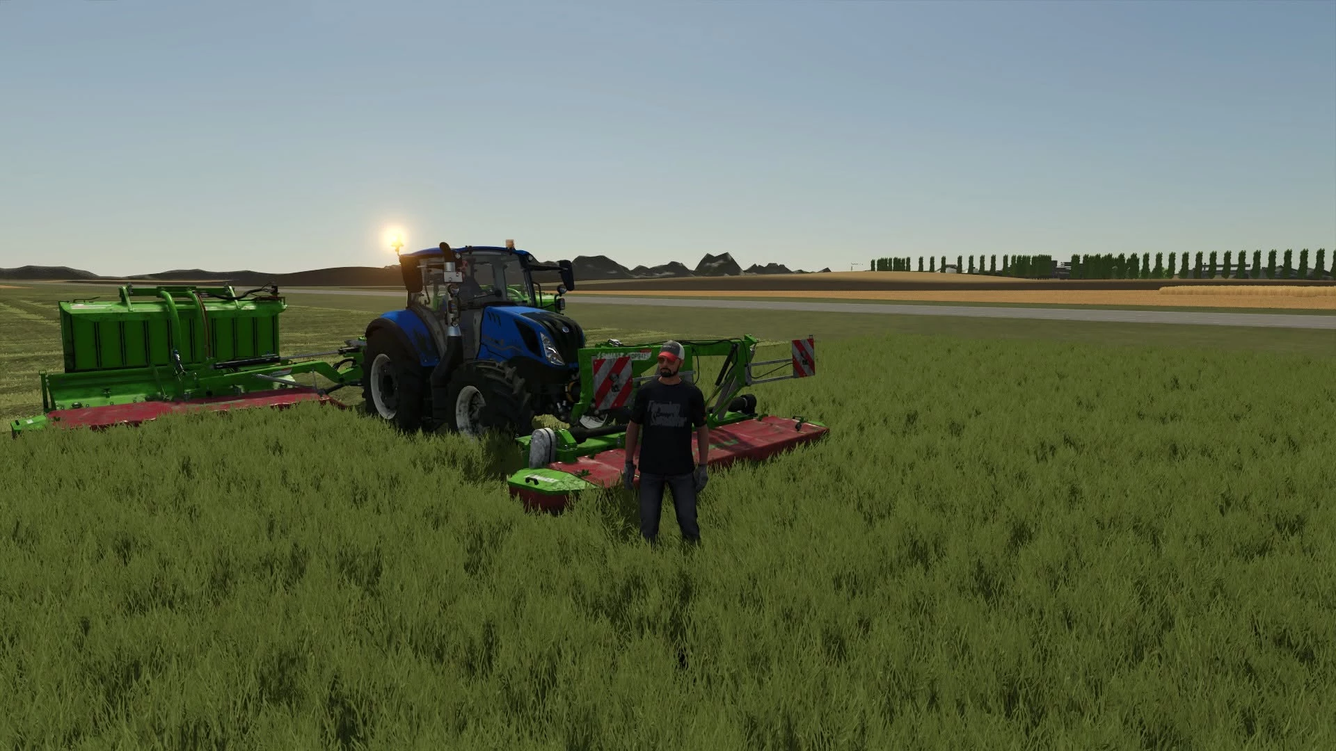 Fauche en New-holland T5 XTR.
